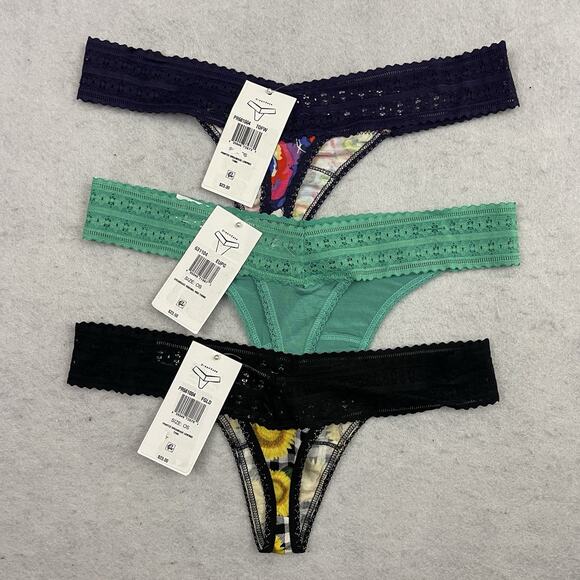 Hanky Panky DreamEase Thong Panties One Size OS Assorted 3 Pack Lace Low Rise - Picture 6 of 9